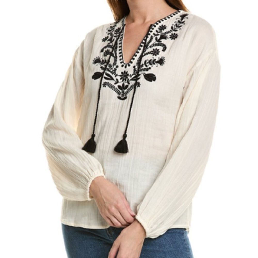BEACH TO BISTRO JACINDA BLOUSE IN WHITE sz L
